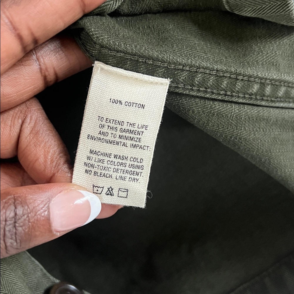 Alex Mill Britt Work Denim Jacket Size Medium in Herringbone Military Olive - Picture 6 of 11